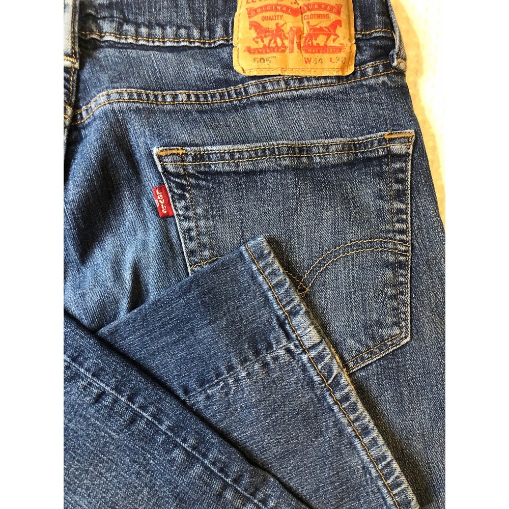 Levi's - 505 - Men's - 34X30 Denim jeans Regular Fit Straight Leg Cotton - Picture 15 of 16